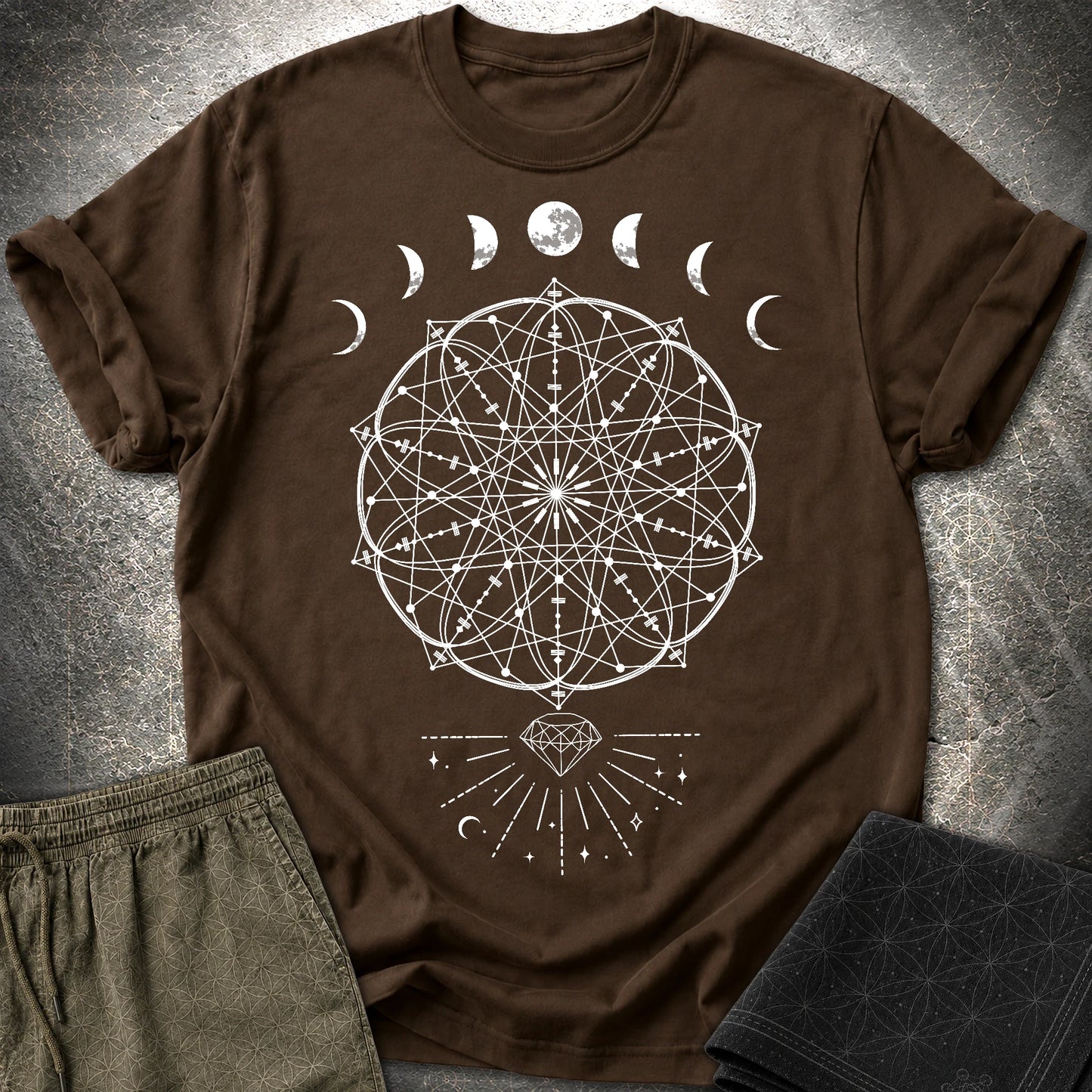 Inner Beauty Moon Phases T-Shirt - Inner Beauty Moon Phases T-Shirt - Dark Chocolate