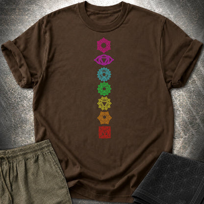 7 Chakras T-Shirt - 7 Chakras T-Shirt - Dark Chocolate