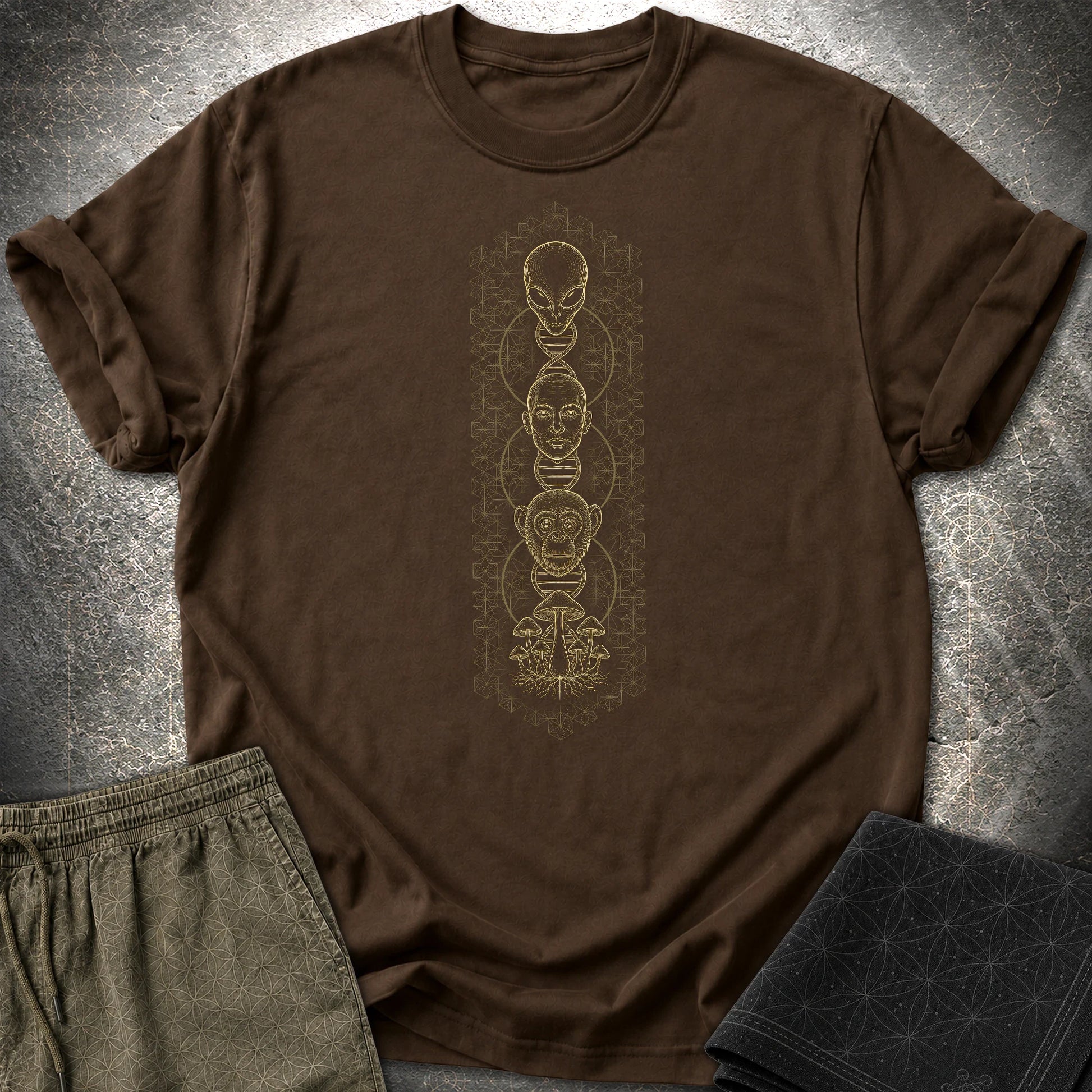 Alien Evolution T-Shirt - Alien Evolution T-Shirt - Dark Chocolate