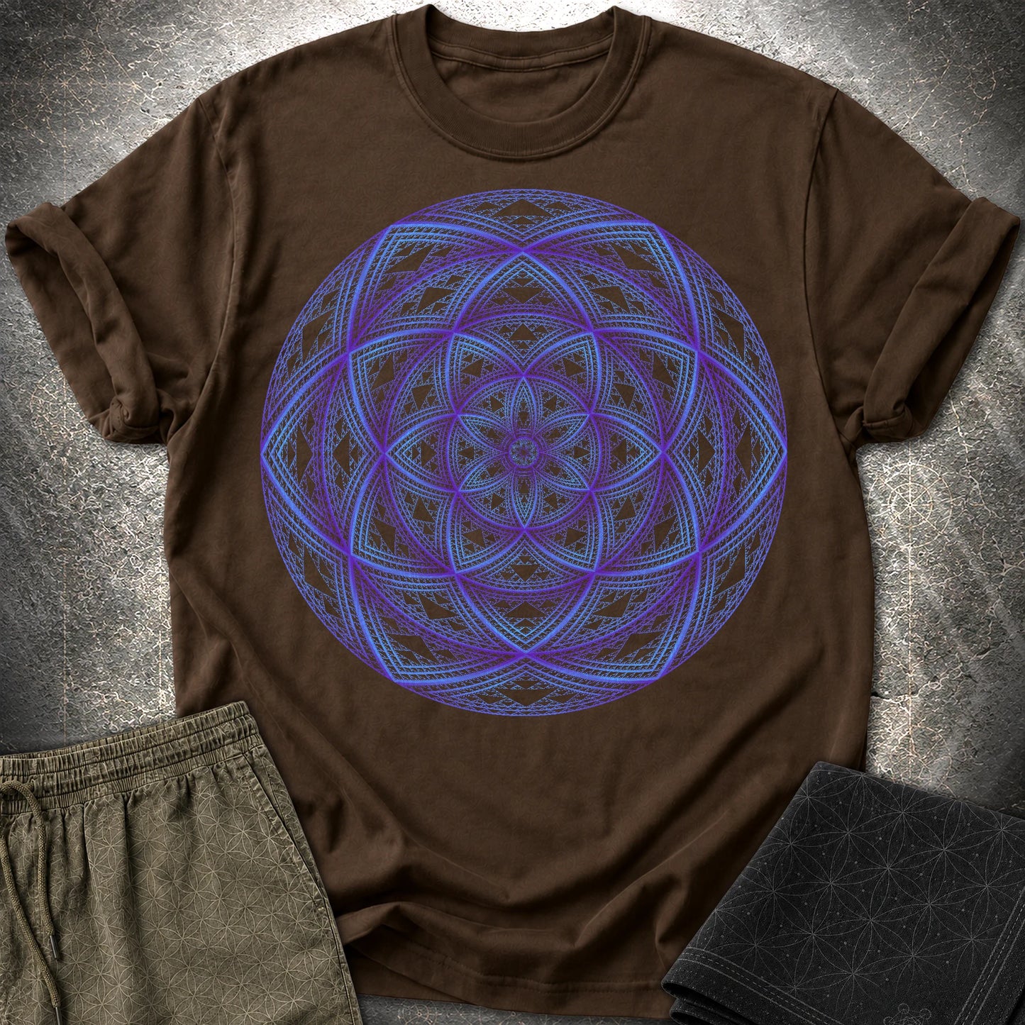 Sierpinski Seed Of Life T-Shirt - Sierpinski Seed Of Life T-Shirt - Dark Chocolate
