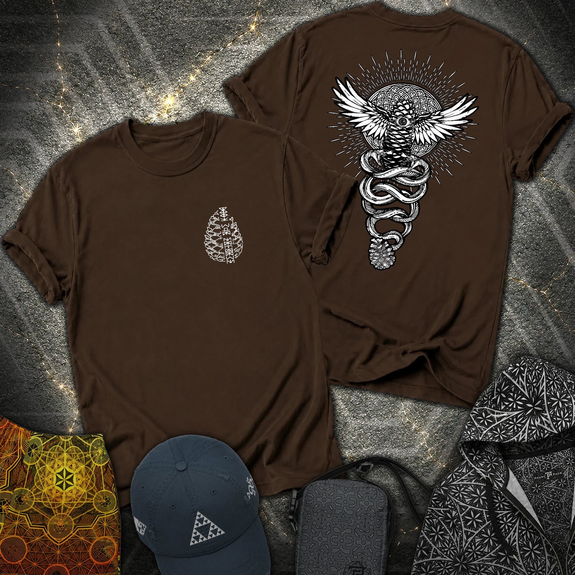 Pineal Gland Awakening 2 Sided T-Shirt - Pineal Gland Awakening 2 Sided T-Shirt - Dark Chocolate