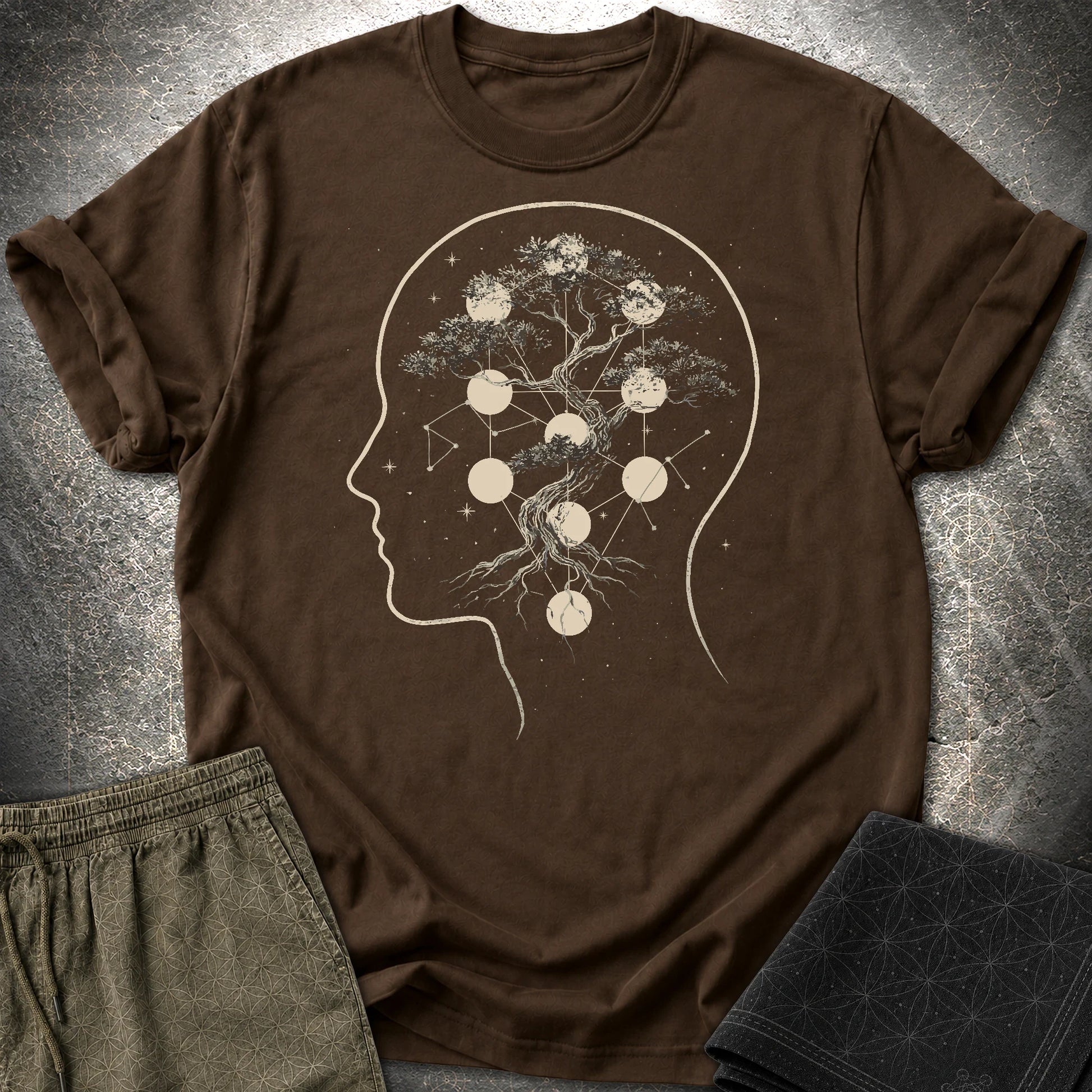 Sacred Tree of Thought T-Shirt - Sacred Tree of Thought T-Shirt - Dark Chocolate