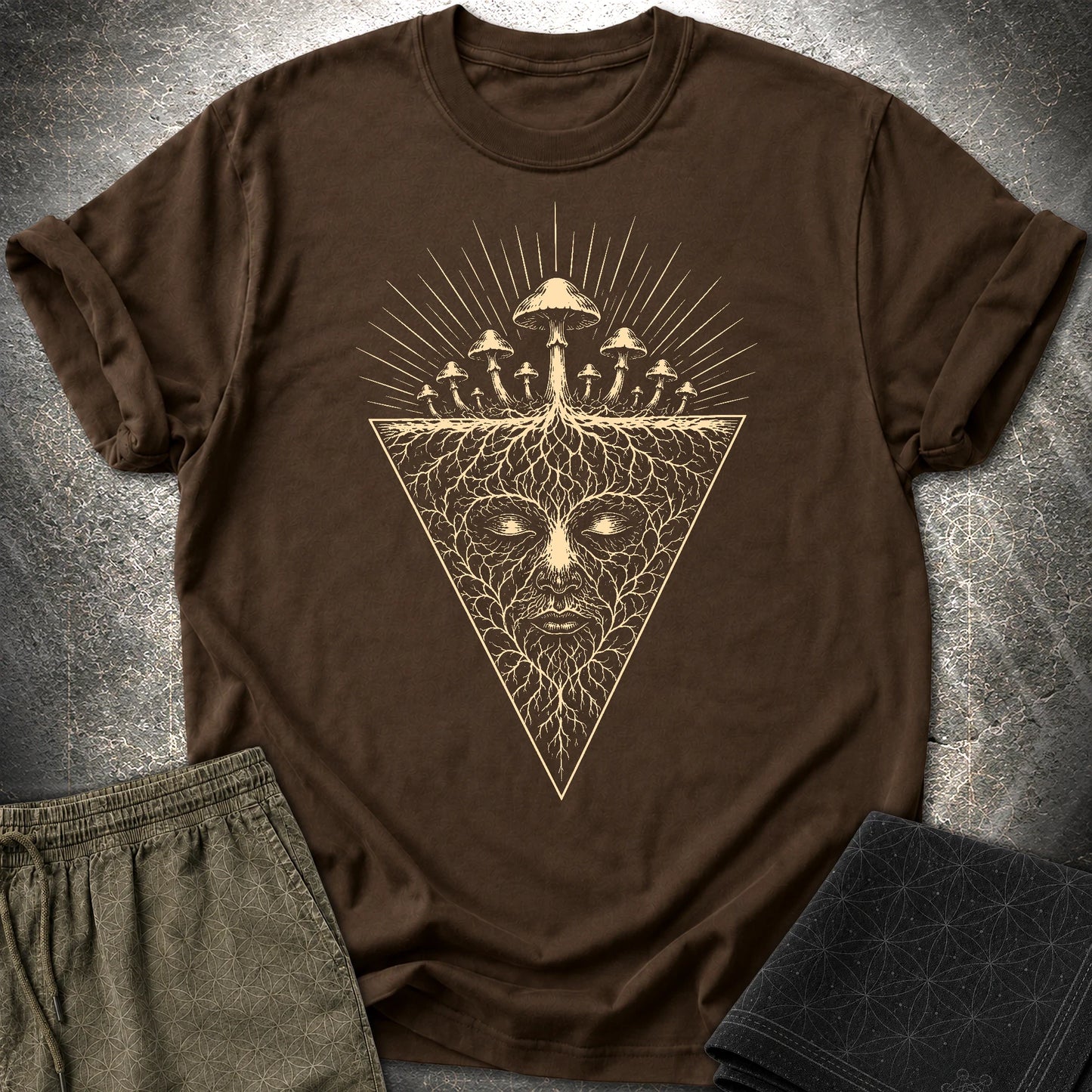 Mycelium Consciousness - Mycelium Consciousness T-Shirt - Dark Chocolate