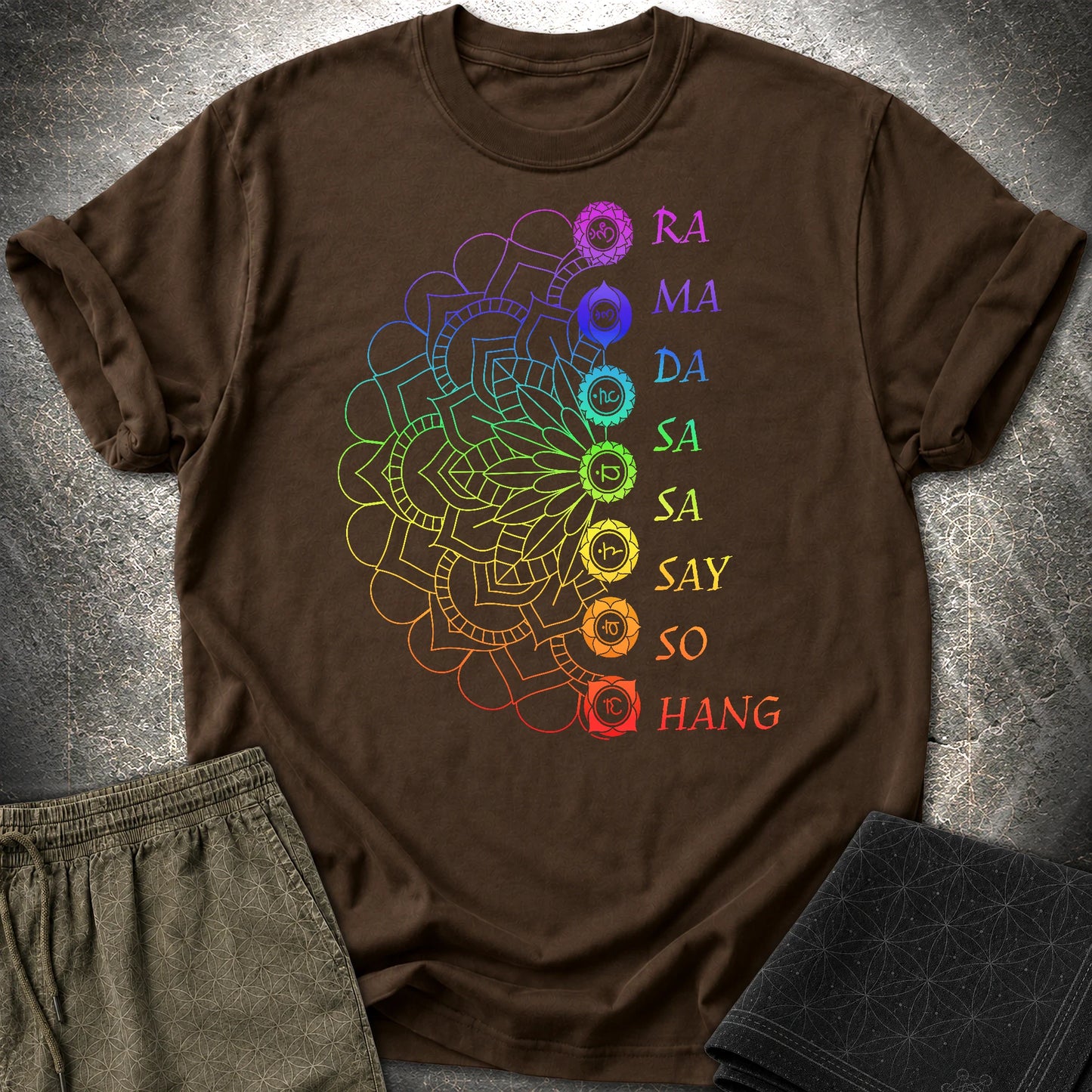 Mandala Mantra T-Shirt - Mandala Mantra T-Shirt - Dark Chocolate