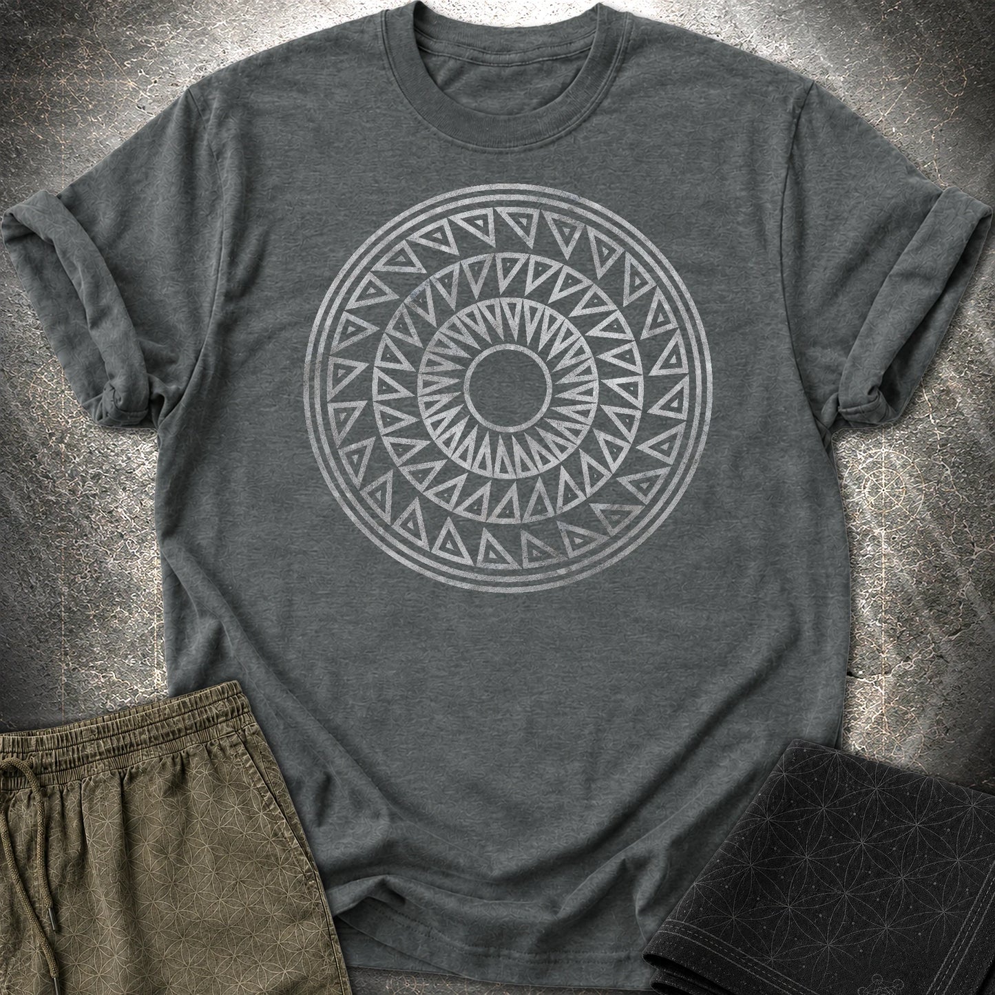 Crop Circle Silver T-Shirt - Crop Circle Silver T-Shirt - Dark Heather