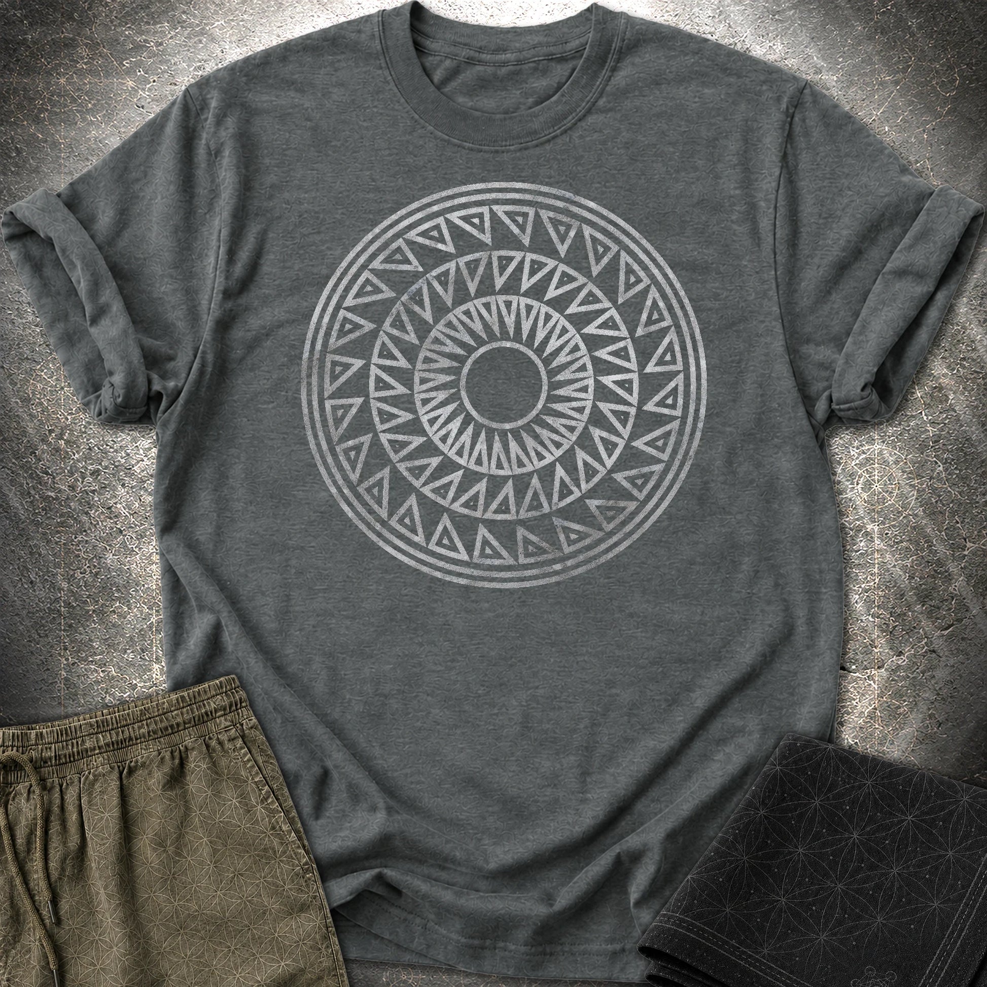 Crop Circle Silver T-Shirt - Crop Circle Silver T-Shirt - Dark Heather
