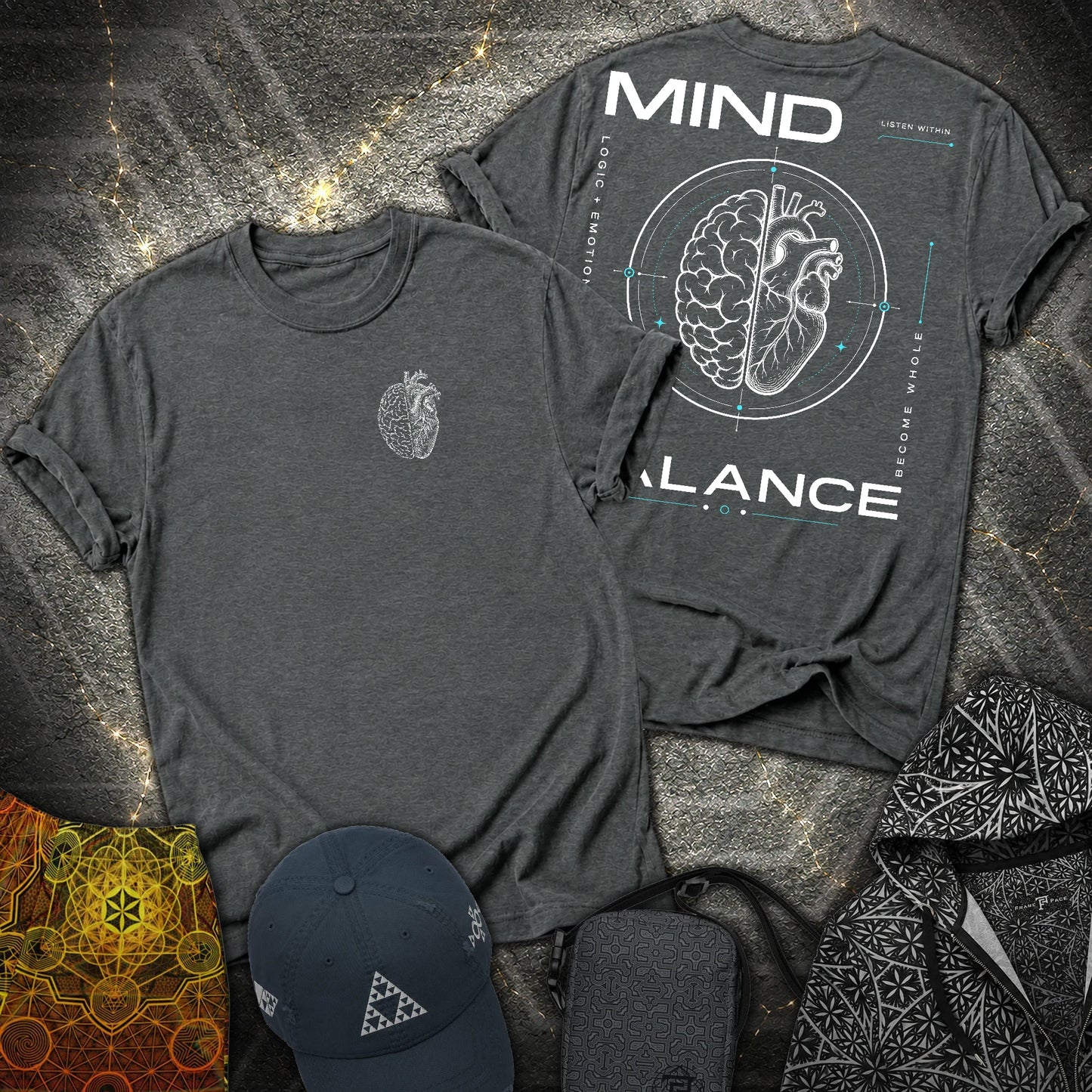 Mind Balance - Mind Balance 2 Sided T-Shirt - Dark Heather