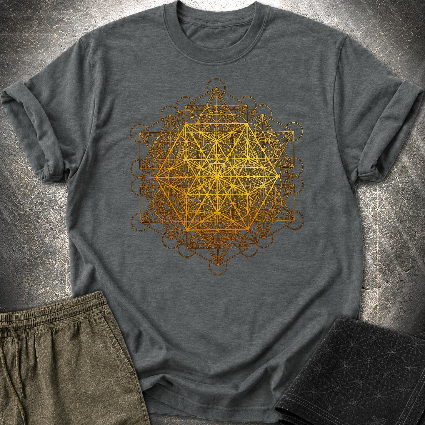 Metatron Vector Equilibrium T-Shirt - Metatron Vector Equilibrium T-Shirt - Dark Heather