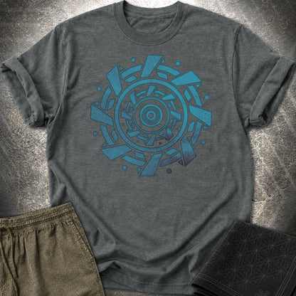 Crop Circle Blue T-Shirt - Crop Circle Blue T-Shirt - Dark Heather