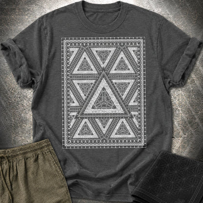 Framed Tetrahedron T-Shirt - Framed Tetrahedron T-Shirt - Dark Heather Grey