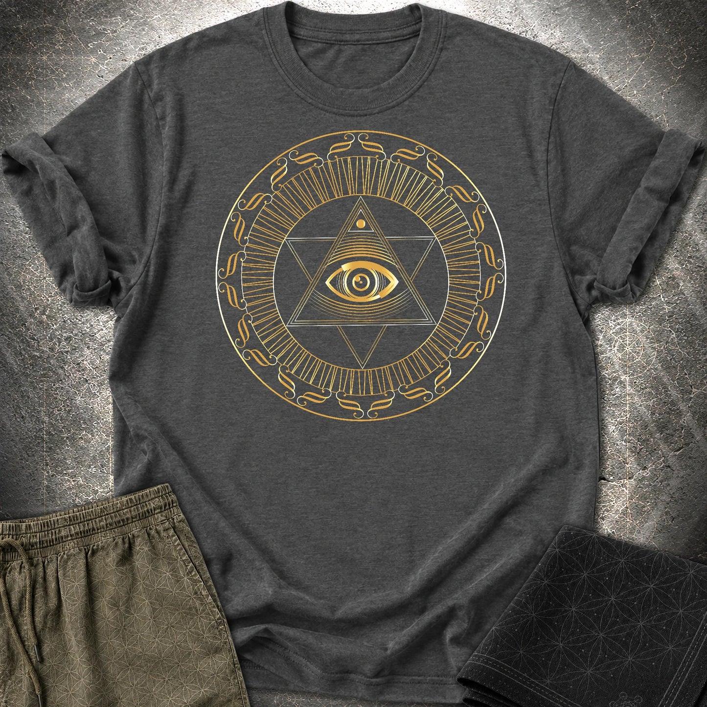 Eye Of Providence Star T-Shirt - Eye Of Providence Star T-Shirt - Dark Heather Grey