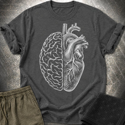 Heart Brain - Heart Brain T-Shirt - Dark Heather Grey