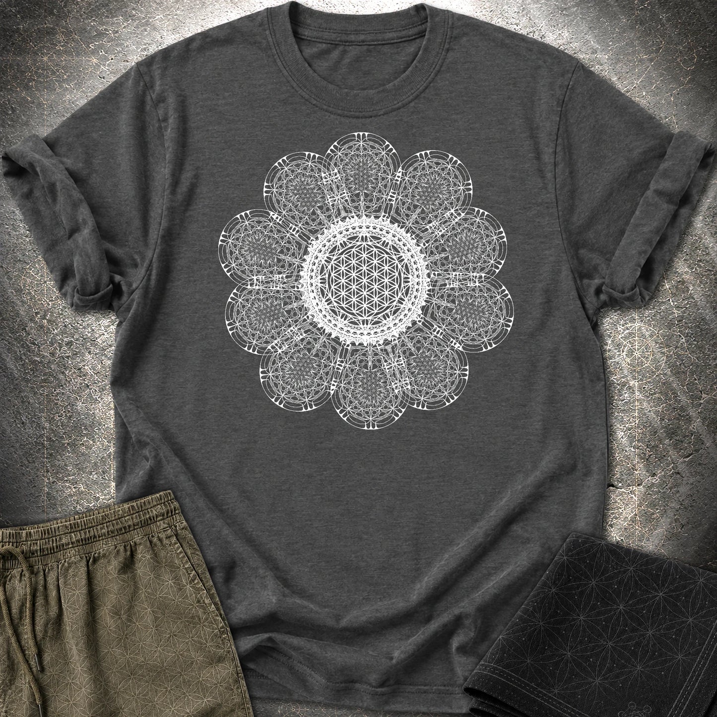 Rave Flower T-Shirt - Rave Flower T-Shirt - Dark Heather Grey