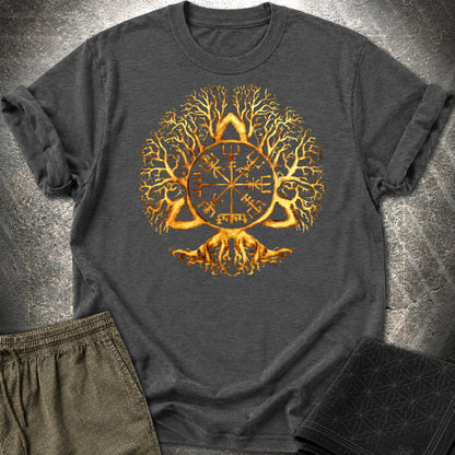 Vegvisir Tree Of Life T-Shirt - Vegvisir Tree Of Life T-Shirt - Dark Heather Grey