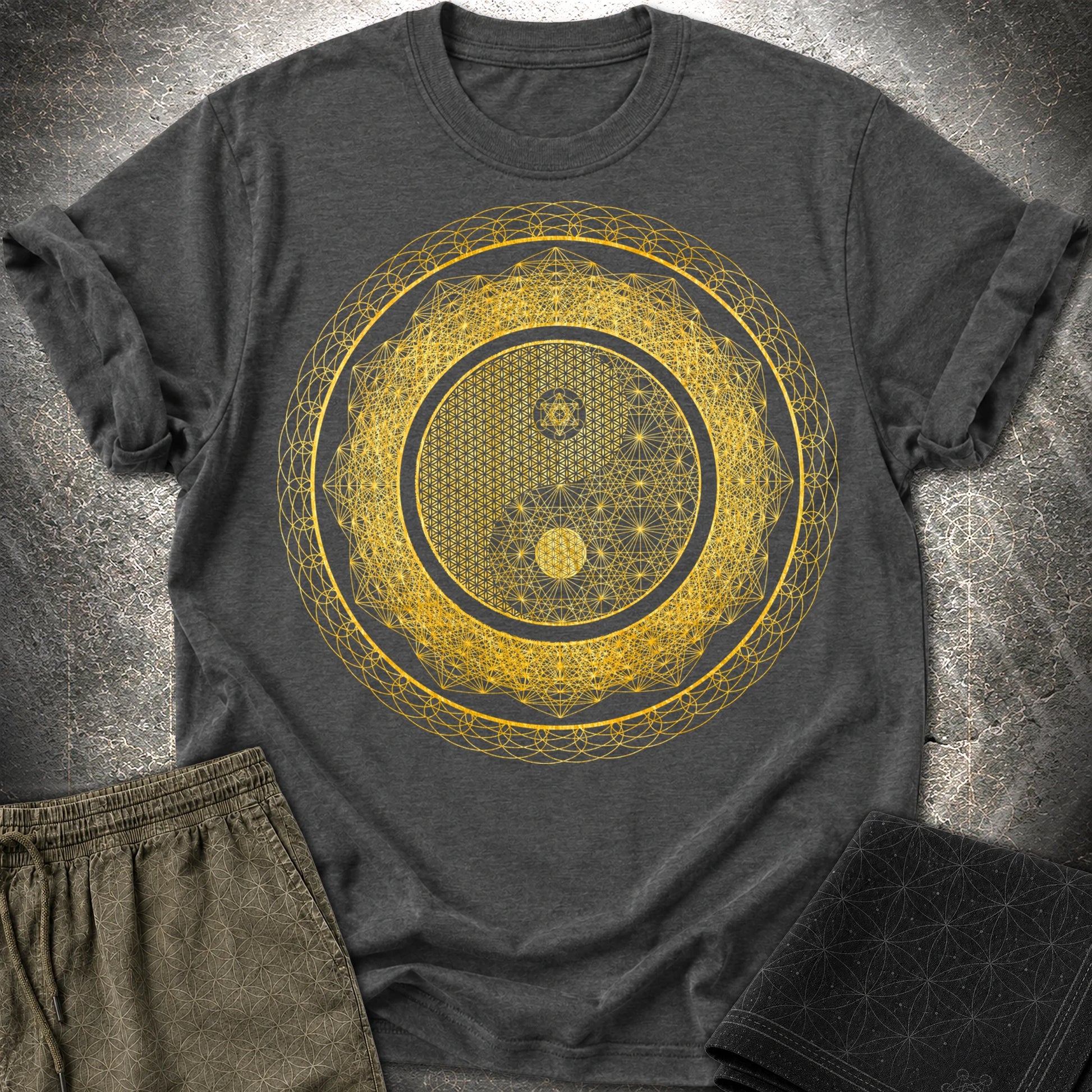 Yin Yang Gold T-Shirt - Yin Yang Gold T-Shirt - Dark Heather Grey