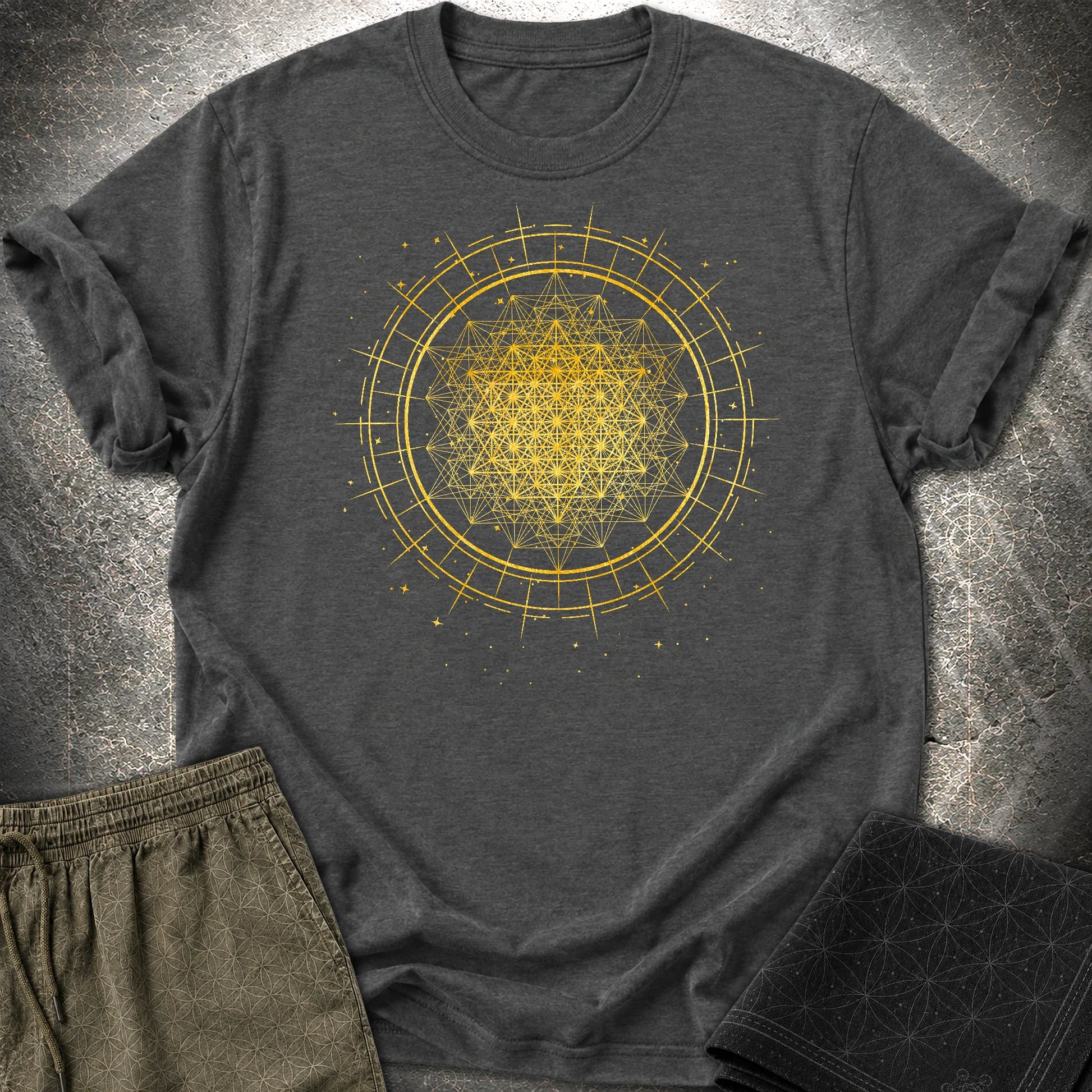 Radiating 64 Tetrahedron T-Shirt - Radiating 64 Tetrahedron T-Shirt - Dark Heather Grey