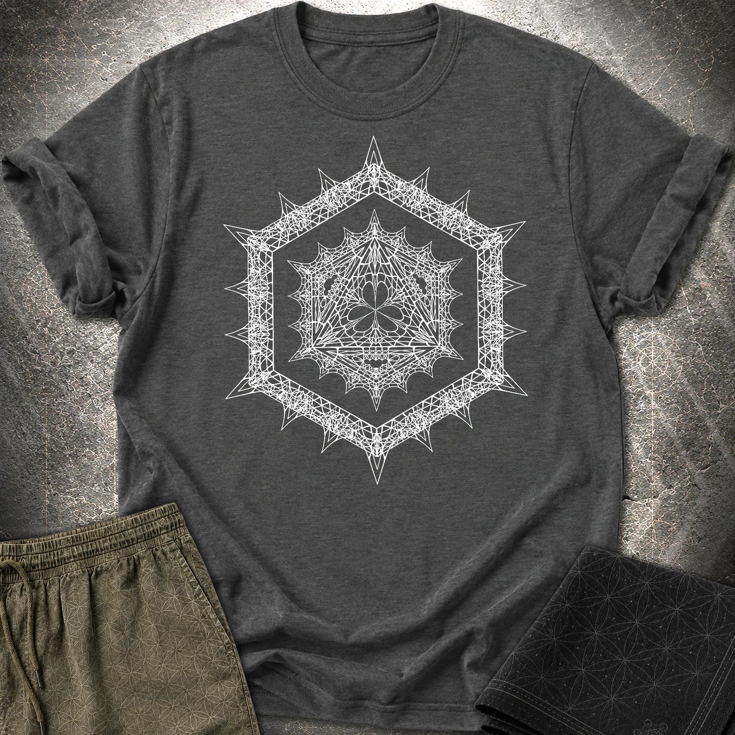 Organic Icosahedron T-Shirt - Organic Icosahedron T-Shirt - Dark Heather Grey