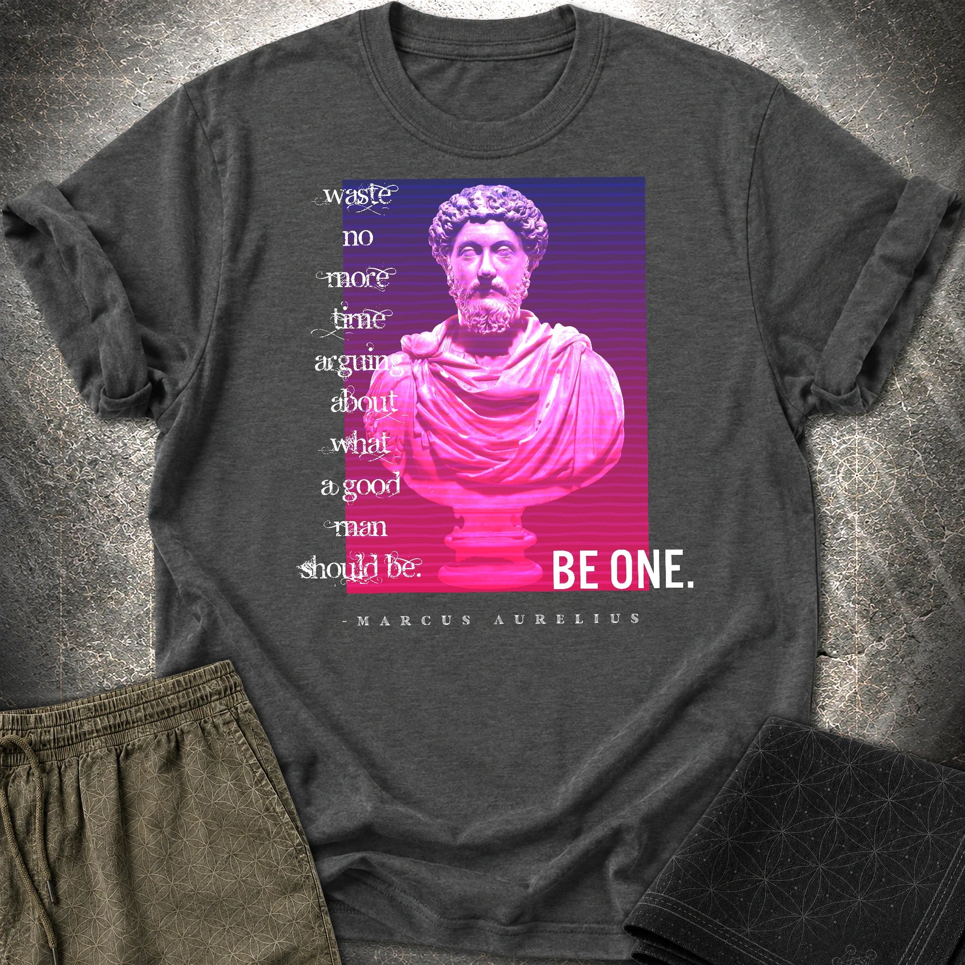 Marcus Aurelius Good Man T-Shirt - Marcus Aurelius Good Man T-Shirt - Dark Heather Grey