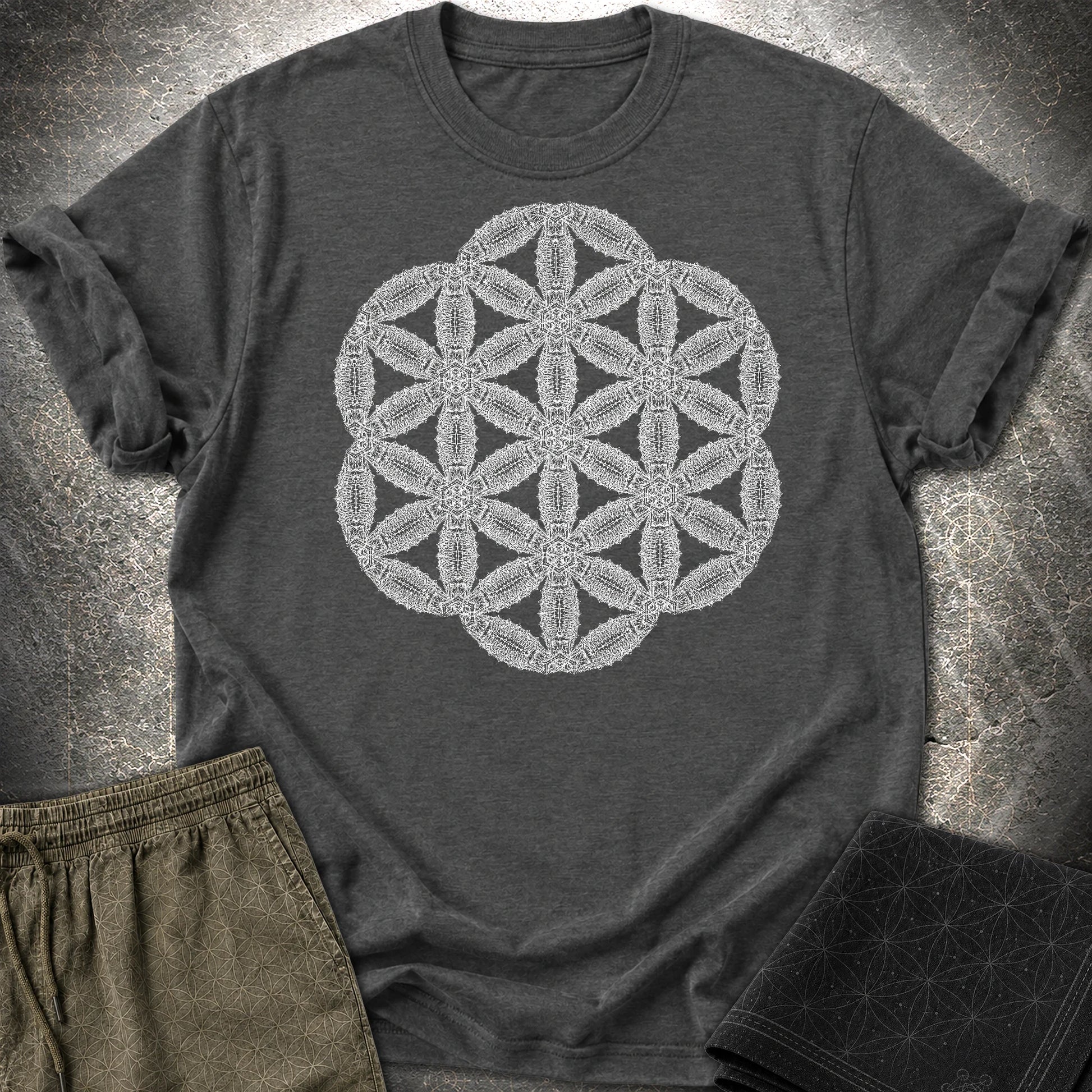 Organic Seed Of Life T-Shirt - Organic Seed Of Life T-Shirt - Dark Heather Grey