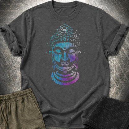 Buddha Flower Of Life Pattern T-Shirt - Buddha Flower Of Life Pattern T-Shirt - Dark Heather Grey