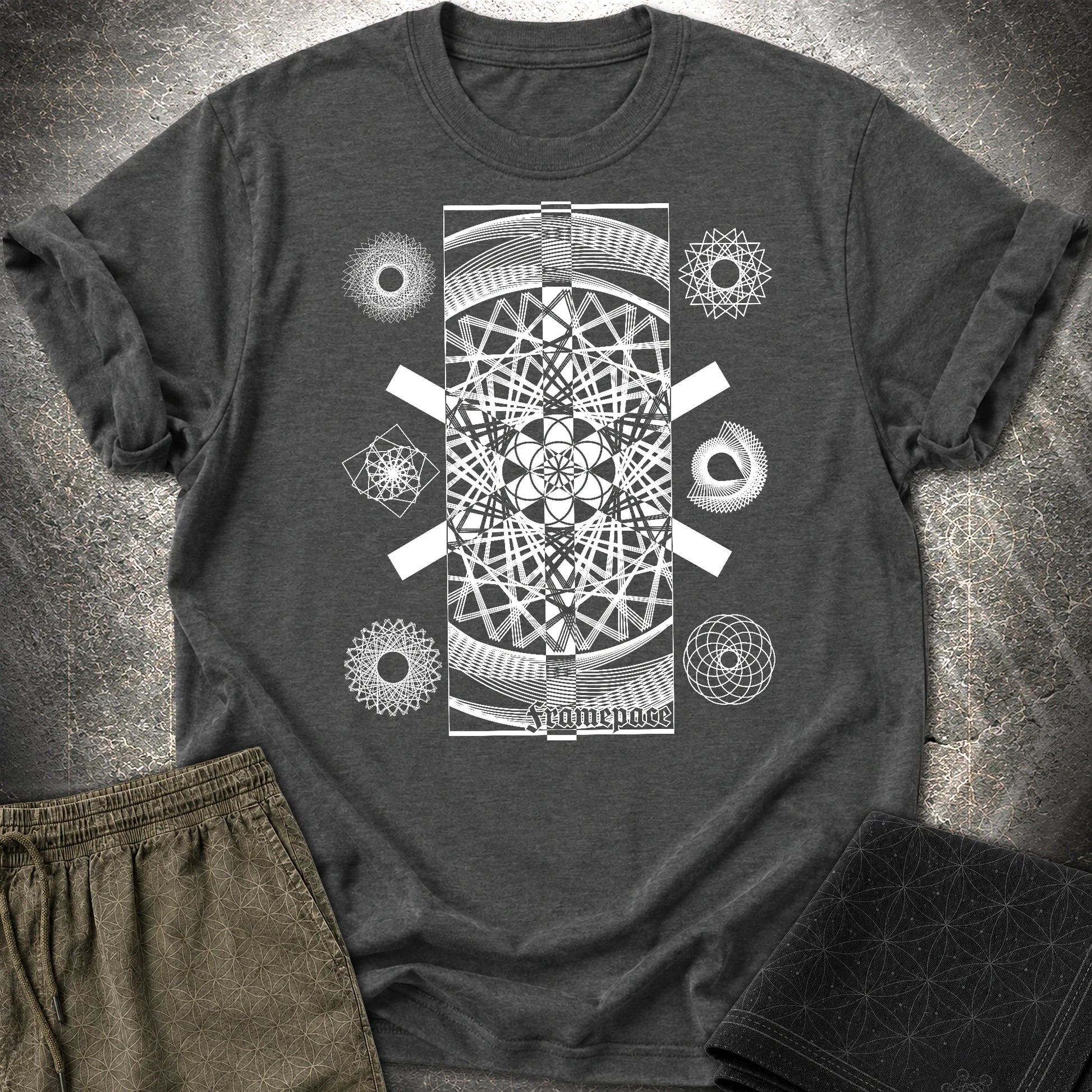 FramePace Geometry T-Shirt - FramePace Geometry T-Shirt - Dark Heather Grey