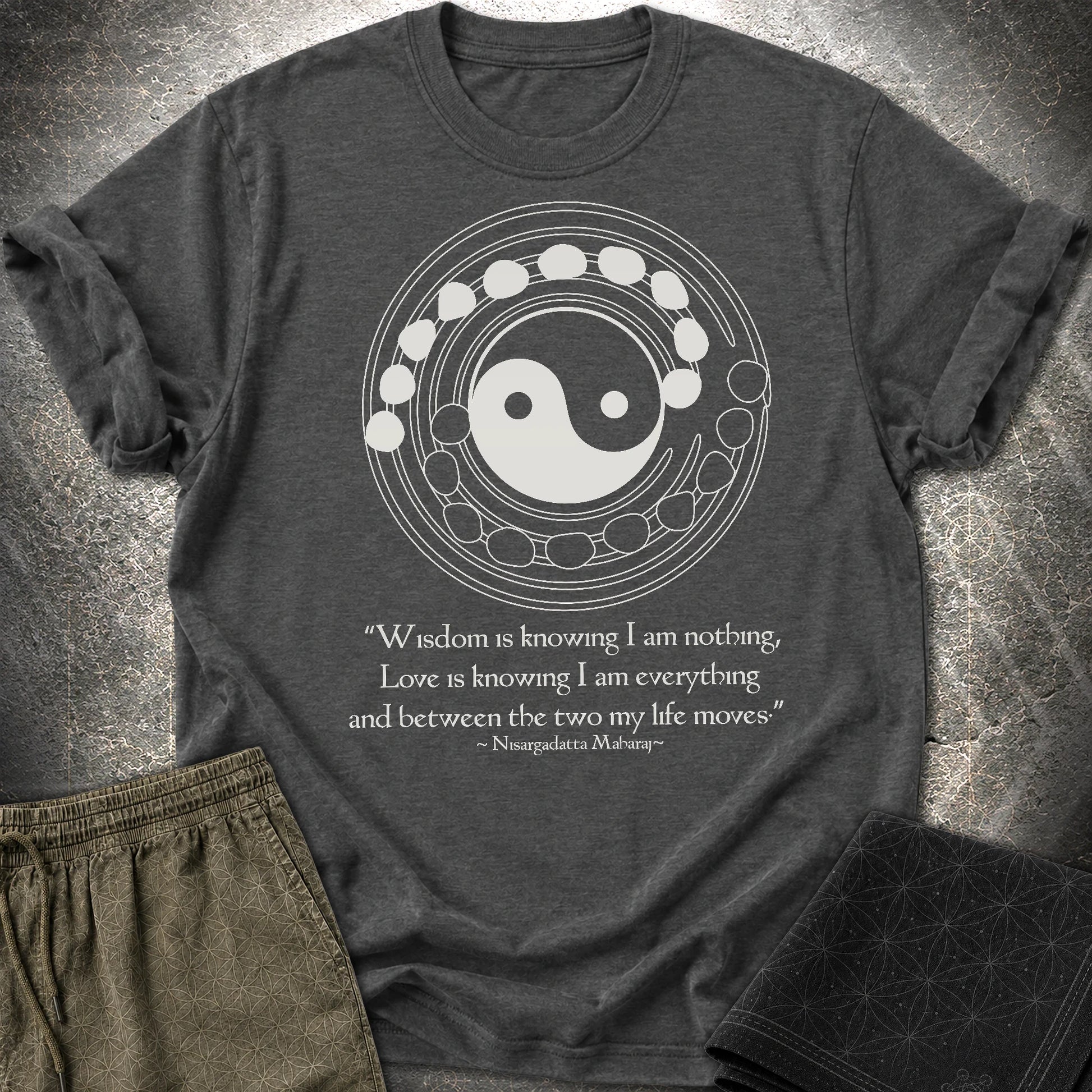 Nisargadatta Maharaj Wisdom T-Shirt - Nisargadatta Maharaj Wisdom T-Shirt - Dark Heather Grey
