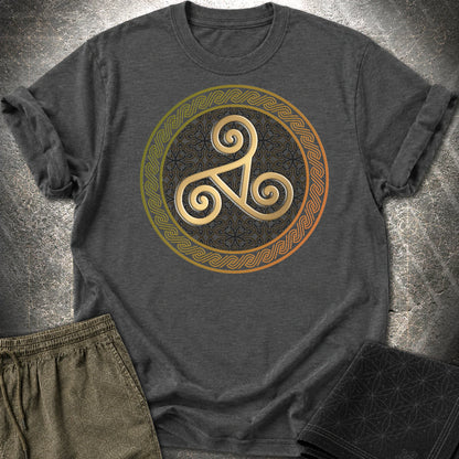 Celtic Triskelion T-Shirt - Celtic Triskelion T-Shirt - Dark Heather Grey