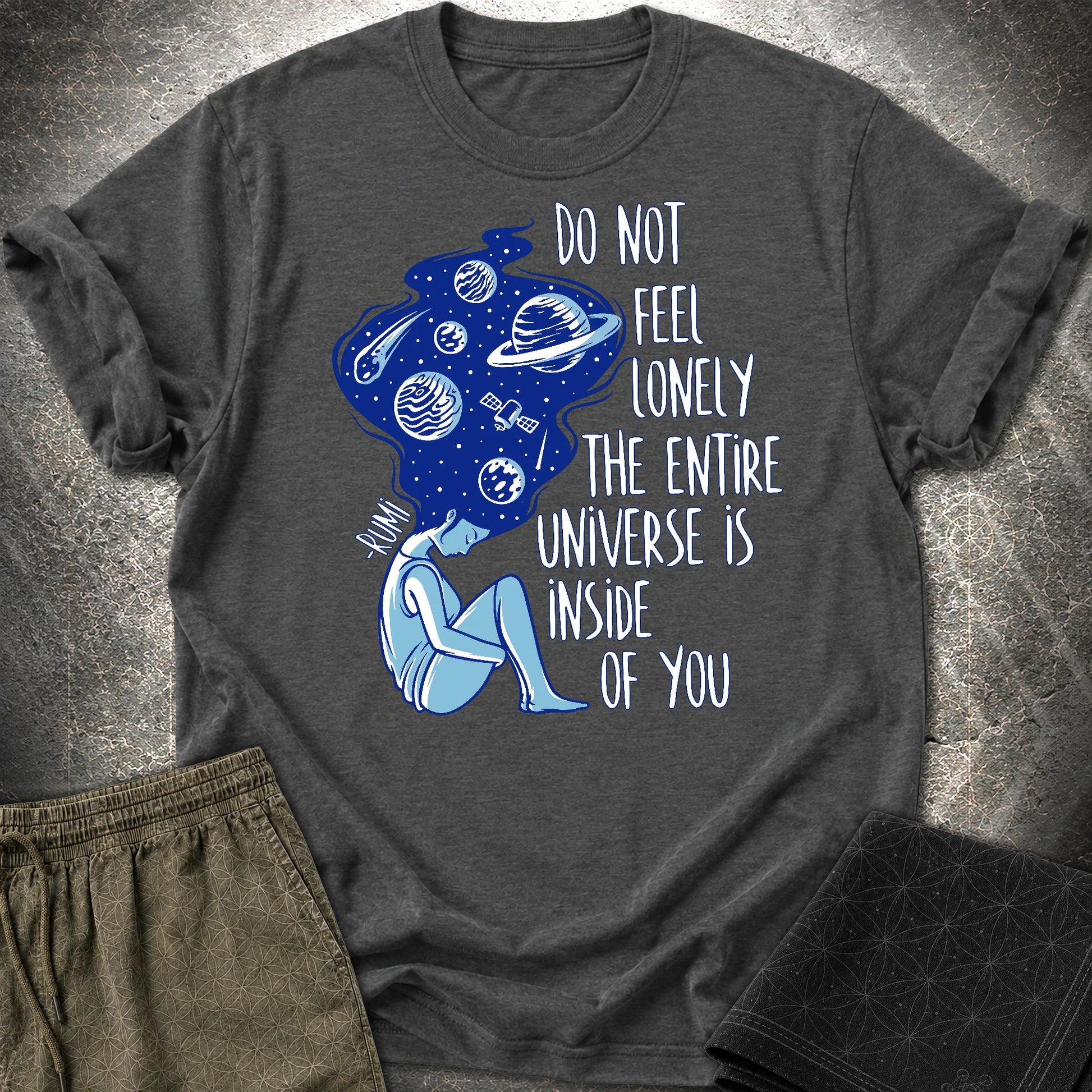 Rumi Universe Within T-Shirt - Rumi Universe Within T-Shirt - Dark Heather Grey