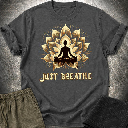 Just Breath Yoga Lotus T-Shirt - Just Breath Yoga Lotus T-Shirt - Dark Heather Grey