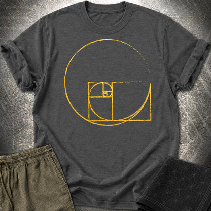 Golden Ratio Spiral Circle T-Shirt - Golden Ratio Spiral Circle T-Shirt - Dark Heather Grey