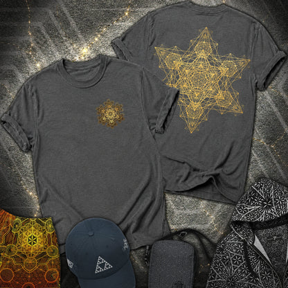 Metatron Fractal Star 2 Sided T-Shirt - Metatron Fractal Star 2 Sided T-Shirt - Dark Heather Grey