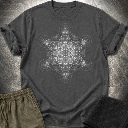 Metatron's Cube Mosaic T-Shirt - Metatron's Cube Mosaic T-Shirt - Dark Heather Grey