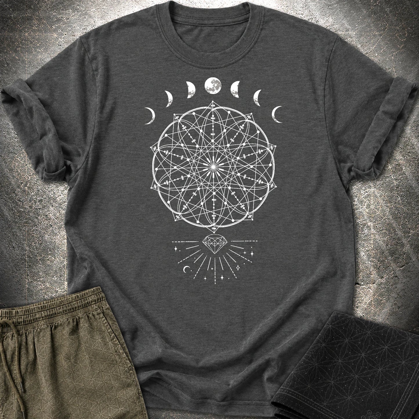 Inner Beauty Moon Phases T-Shirt - Inner Beauty Moon Phases T-Shirt - Dark Heather Grey