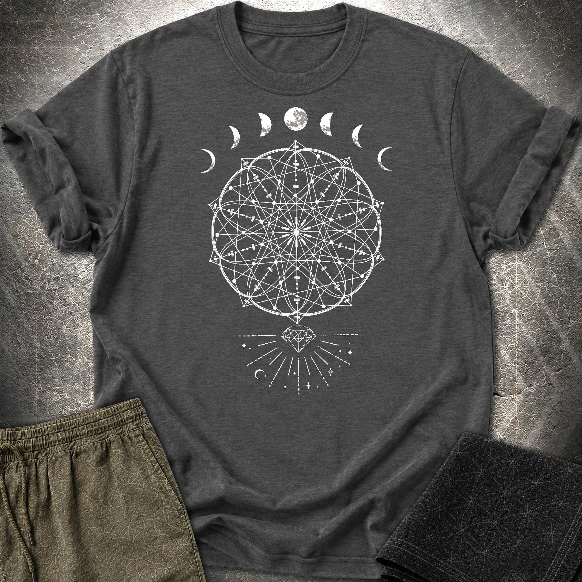 Inner Beauty Moon Phases T-Shirt - Inner Beauty Moon Phases T-Shirt - Dark Heather Grey