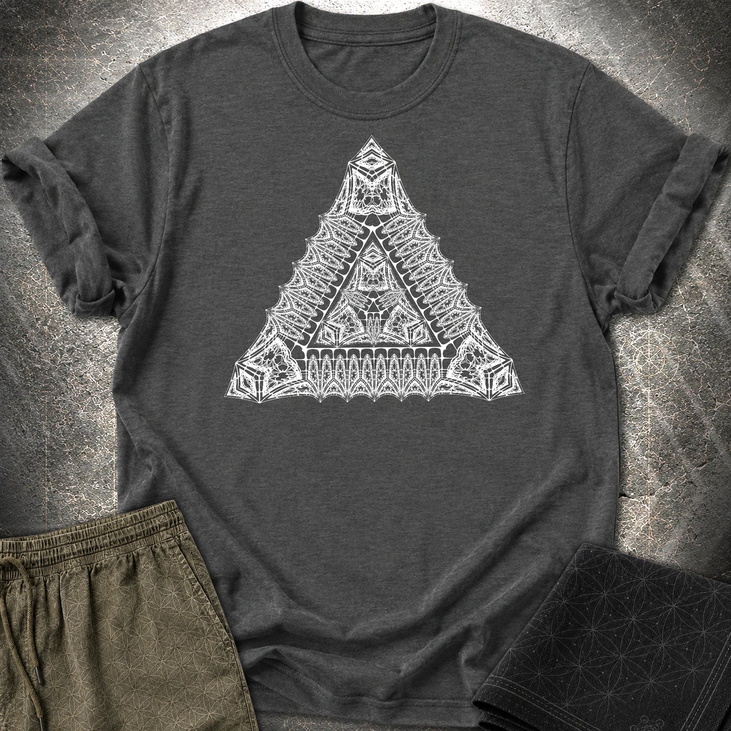 Living Triangle T-Shirt - Living Triangle T-Shirt - Dark Heather Grey