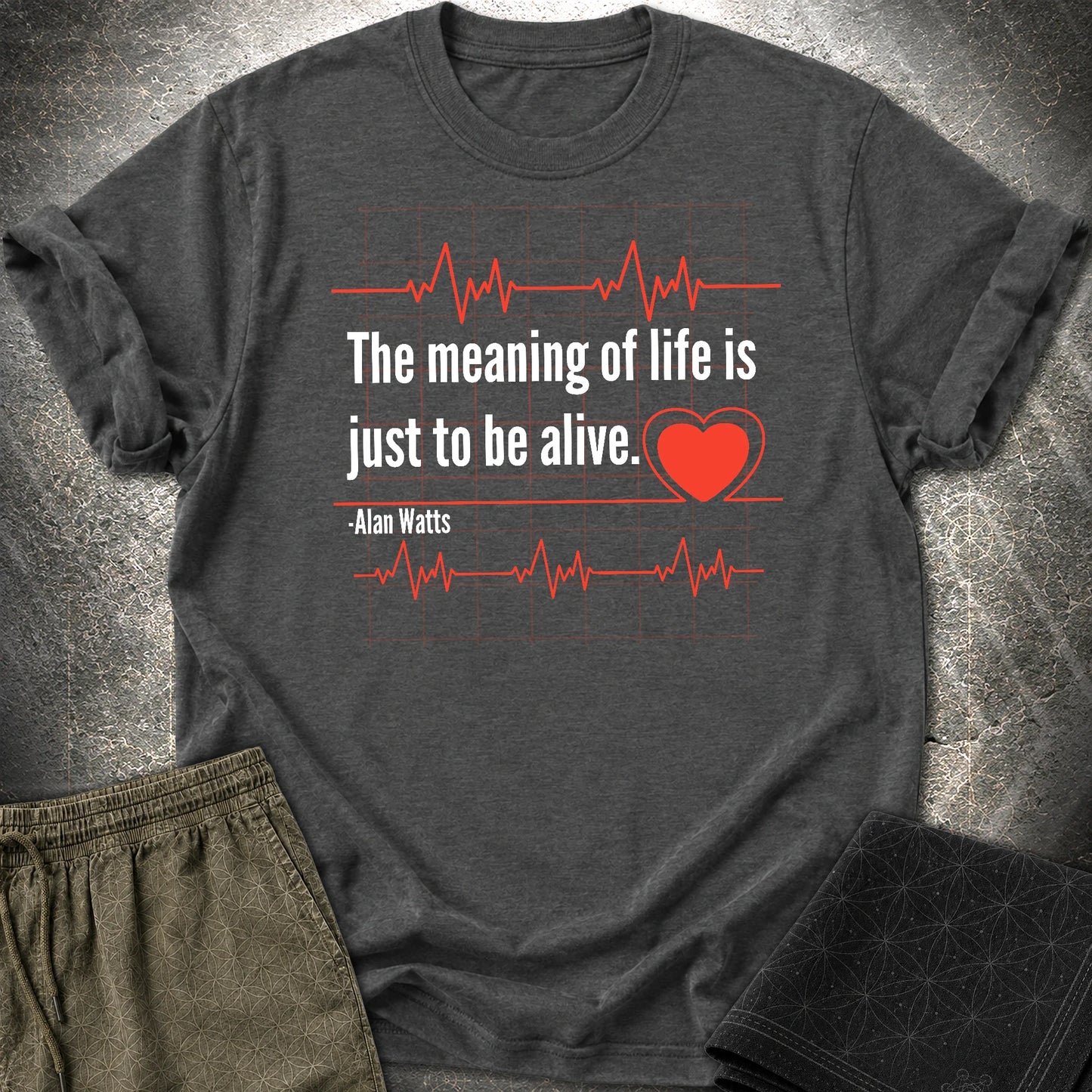 Alan Watts Life T-Shirt - Alan Watts Life T-Shirt - Dark Heather Grey