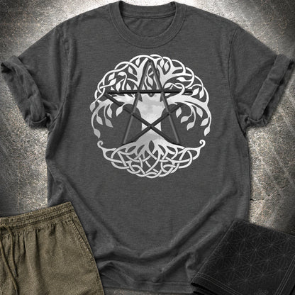 Pagan Celtic Tree Wicca T-Shirt - Pagan Celtic Tree Wicca T-Shirt - Dark Heather Grey