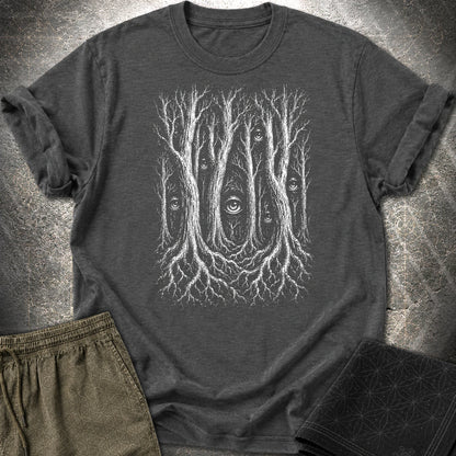 Forest Consciousness Watching T-Shirt - Forest Consciousness Watching T-Shirt - Dark Heather Grey