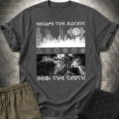 Run From The Matrix T-Shirt - Run From The Matrix T-Shirt - Dark Heather Grey