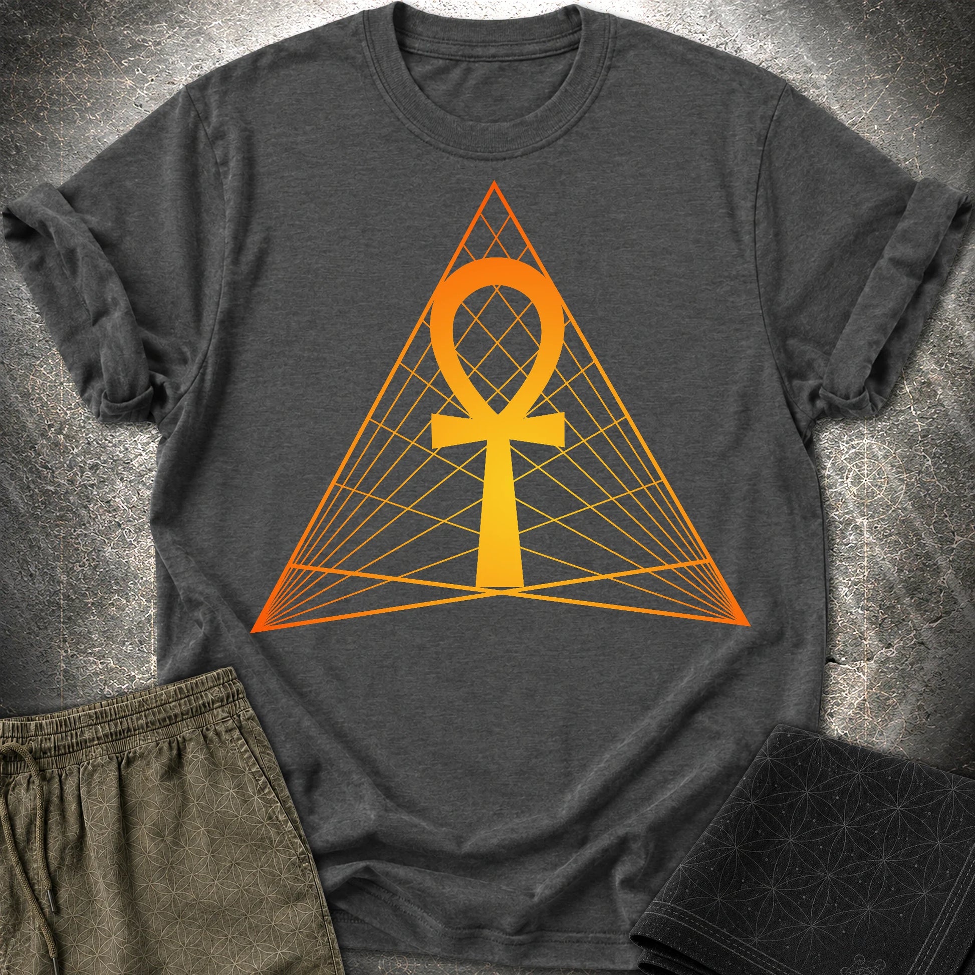 Ankh Ancient Egypt T-Shirt - Ankh Ancient Egypt T-Shirt - Dark Heather Grey