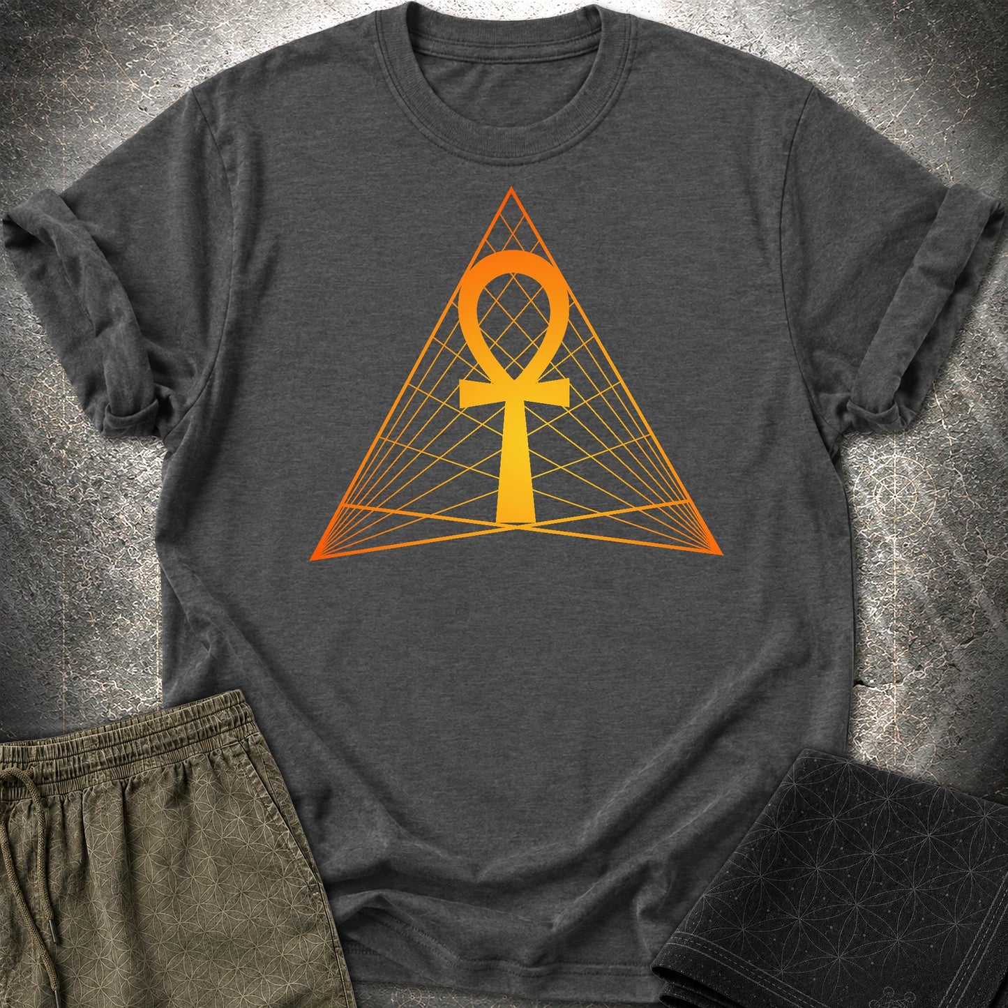 Ankh Ancient Egypt T-Shirt - Ankh Ancient Egypt T-Shirt - Dark Heather Grey