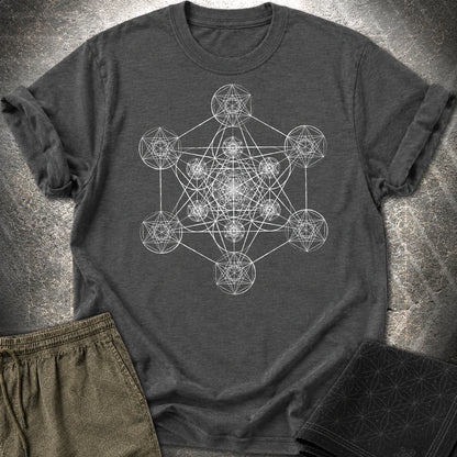 Fractal Metatron T-Shirt - Fractal Metatron T-Shirt - Dark Heather Grey