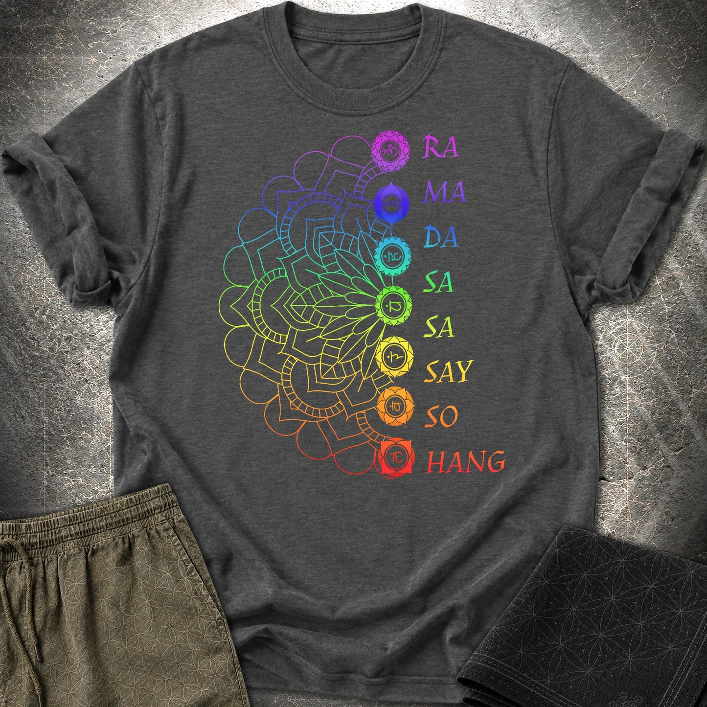 Mandala Mantra T-Shirt - Mandala Mantra T-Shirt - Dark Heather Grey