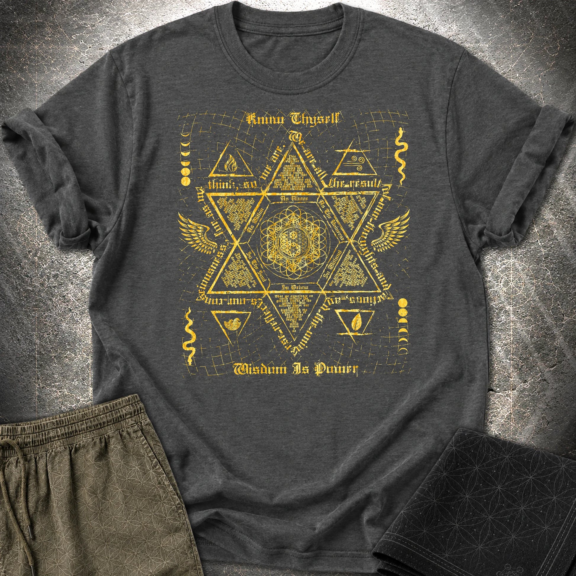 Occult Ancient Wisdom T-Shirt - Occult Ancient Wisdom T-Shirt - Dark Heather Grey