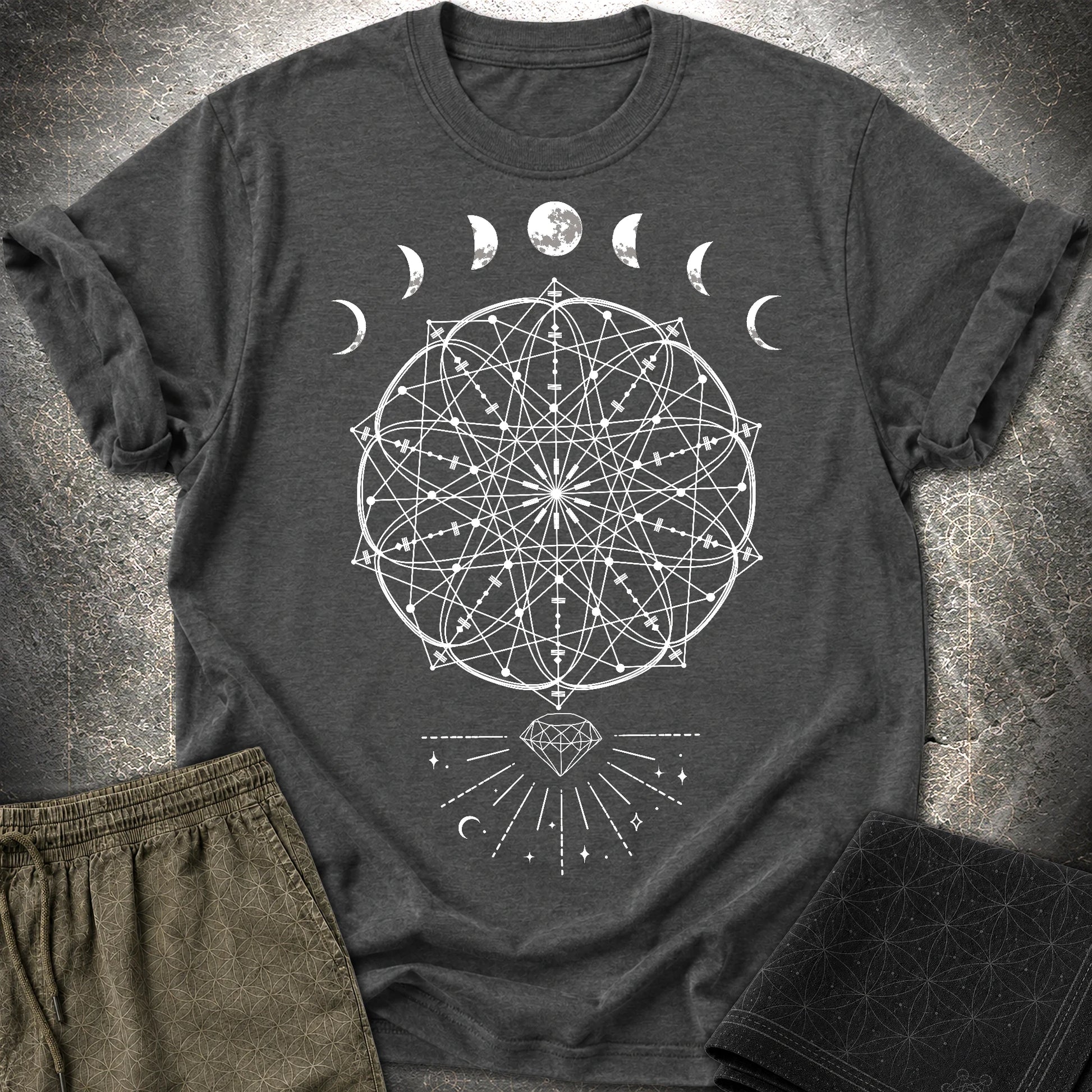 Inner Beauty Moon Phases T-Shirt - Inner Beauty Moon Phases T-Shirt - Dark Heather Grey