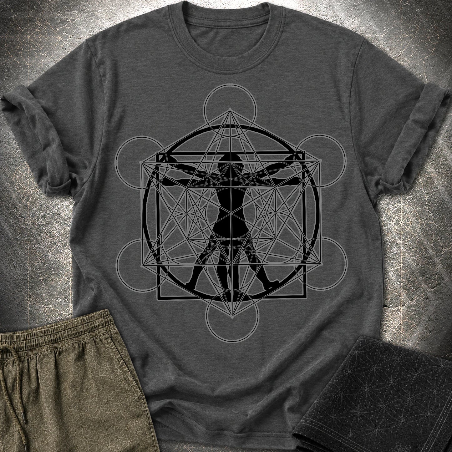 Vitruvian Metatron T-Shirt - Vitruvian Metatron T-Shirt - Dark Heather Grey