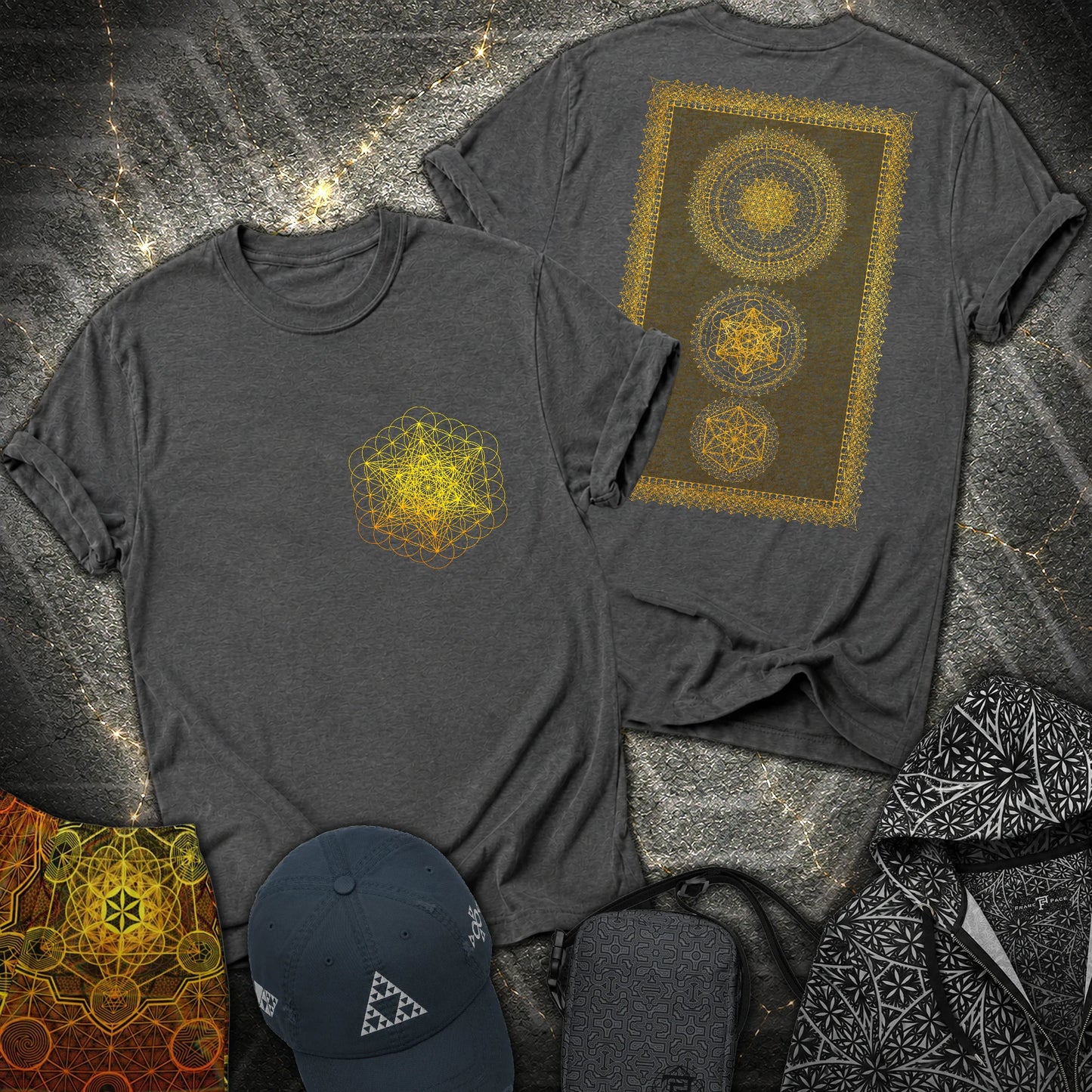 Metatron Artwork 2 Sided T-Shirt - Metatron Artwork 2 Sided T-Shirt - Dark Heather Grey