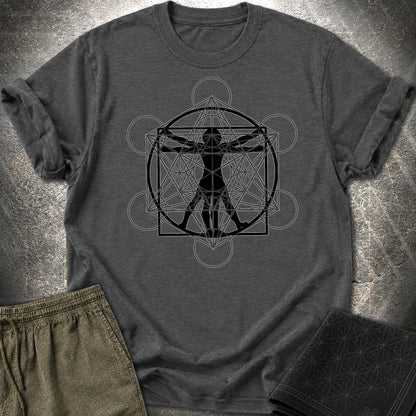 Vitruvian Metatron T-Shirt - Vitruvian Metatron T-Shirt - Dark Heather Grey