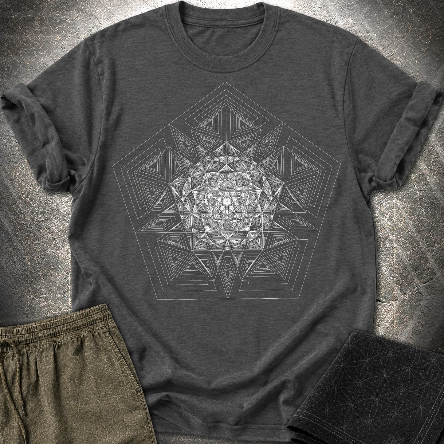 Pentagon Mosaic T-Shirt - Pentagon Mosaic T-Shirt - Dark Heather Grey
