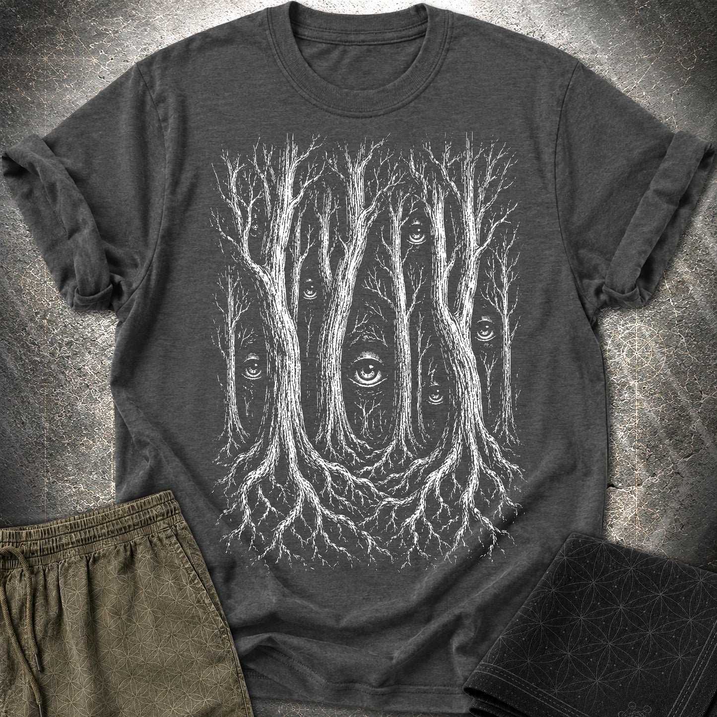 Forest Consciousness Watching - Forest Consciousness Watching T-Shirt - Dark Heather Grey